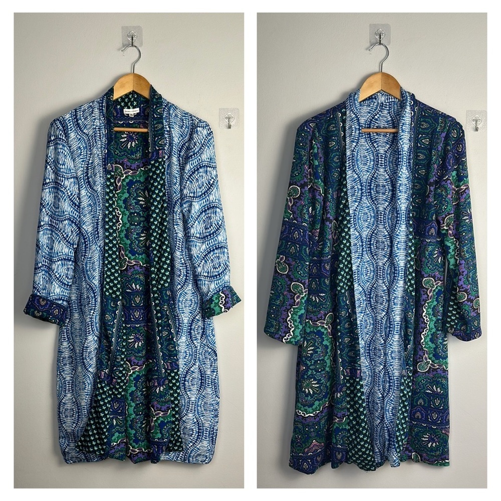 Karma Highway Long Reversible Printed Jacket One Size Bohemian Beach Hippie Boho